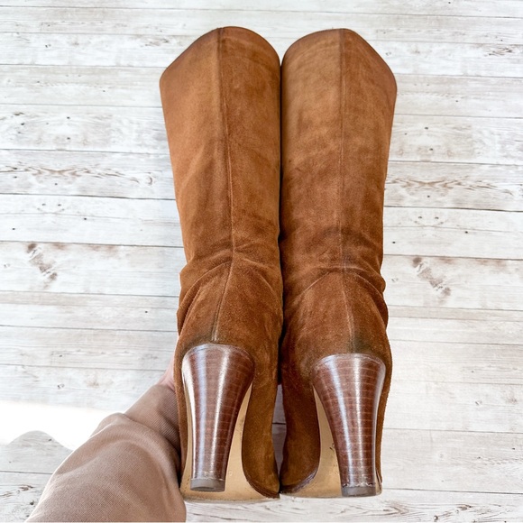 Sezane Abby Knee High Boots Camel Brown Suede Size 39 US 8 - Picture 11 of 16